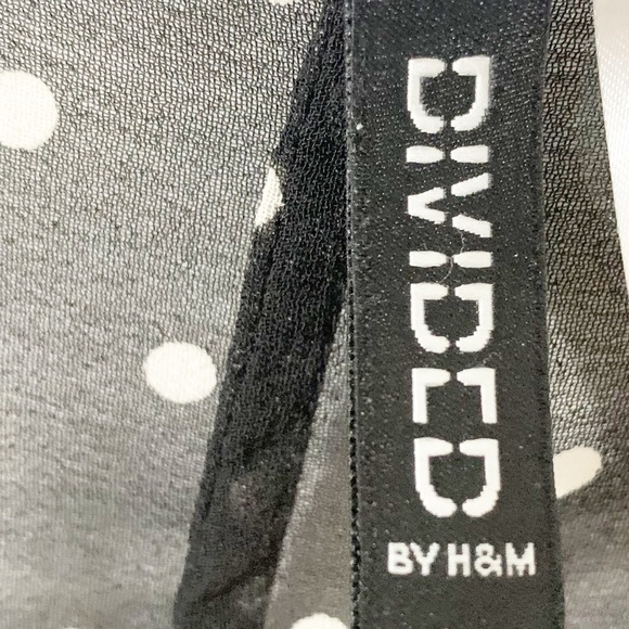 Divided by H&M Polka Dot Sleeveless Rounded Collar Fully Lined Dress Black White - Picture 9 of 12